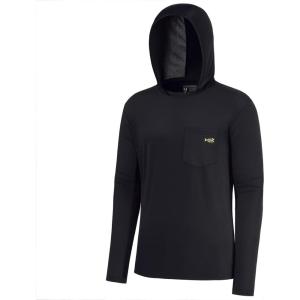imageBASSDASH Mens UPF 50 Fishing Hoodie Shirts with Chest Pocket Lightweight UV Sun Protection Long Sleeve Hiking Sports FS34M