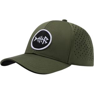 imageBASSDASH UPF 50 Quick Dry Baseball Cap Water Resistant Laser Cut Mesh Snapback Hat for Men Women Fishing Hiking FH14Army Green