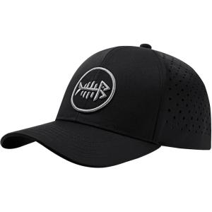 imageBASSDASH UPF 50 Quick Dry Baseball Cap Water Resistant Laser Cut Mesh Snapback Hat for Men Women Fishing Hiking FH14Black