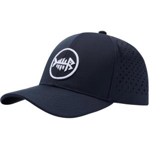 imageBASSDASH UPF 50 Quick Dry Baseball Cap Water Resistant Laser Cut Mesh Snapback Hat for Men Women Fishing Hiking FH14Navy Blue