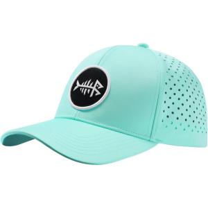 imageBASSDASH UPF 50 Quick Dry Baseball Cap Water Resistant Laser Cut Mesh Snapback Hat for Men Women Fishing Hiking FH14Seafoam