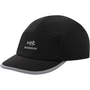 imageBASSDASH Ultralight UPF 50 Soft Baseball Caps Unstructured Quick Dry Folding Hat Adjustable for Men Woman Outdoor ActivitiesBlack