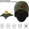 imageBASSDASH Soft Fleece 2in1 Hat with Ski Mask Ear Flap Ice Fishing Hunting Beanie for Men Women Cold Weather WinterArmy Green