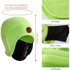 imageBASSDASH Soft Fleece 2in1 Hat with Ski Mask Ear Flap Ice Fishing Hunting Beanie for Men Women Cold Weather WinterLight Green