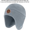 imageBASSDASH Soft Fleece 2in1 Hat with Ski Mask Ear Flap Ice Fishing Hunting Beanie for Men Women Cold Weather WinterLight Grey