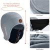 imageBASSDASH Soft Fleece 2in1 Hat with Ski Mask Ear Flap Ice Fishing Hunting Beanie for Men Women Cold Weather WinterLight Grey