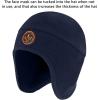 imageBASSDASH Soft Fleece 2in1 Hat with Ski Mask Ear Flap Ice Fishing Hunting Beanie for Men Women Cold Weather WinterNavy Blue