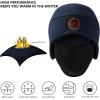 imageBASSDASH Soft Fleece 2in1 Hat with Ski Mask Ear Flap Ice Fishing Hunting Beanie for Men Women Cold Weather WinterNavy Blue