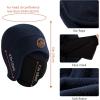 imageBASSDASH Soft Fleece 2in1 Hat with Ski Mask Ear Flap Ice Fishing Hunting Beanie for Men Women Cold Weather WinterNavy Blue