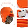 imageBASSDASH Soft Fleece 2in1 Hat with Ski Mask Ear Flap Ice Fishing Hunting Beanie for Men Women Cold Weather WinterOrange  Autumn Forest
