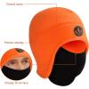 imageBASSDASH Soft Fleece 2in1 Hat with Ski Mask Ear Flap Ice Fishing Hunting Beanie for Men Women Cold Weather WinterOrange