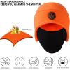 imageBASSDASH Soft Fleece 2in1 Hat with Ski Mask Ear Flap Ice Fishing Hunting Beanie for Men Women Cold Weather WinterOrange