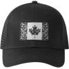 imageBASSDASH Altimate Fishing Hat Mesh Back for Men Women Adjustable Baseball Trucker CapBlack Fish Maple Flag