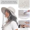 imageBASSDASH UPF 50 Mosquito Sun Hat with Hidden Head Net and Neck Flap for Men Women Outdoor Fishing Hiking CampingBeige