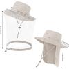 imageBASSDASH UPF 50 Mosquito Sun Hat with Hidden Head Net and Neck Flap for Men Women Outdoor Fishing Hiking CampingBeige