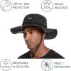 imageBASSDASH UPF 50 Mosquito Sun Hat with Hidden Head Net and Neck Flap for Men Women Outdoor Fishing Hiking CampingBlack