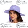 imageBASSDASH UPF 50 Mosquito Sun Hat with Hidden Head Net and Neck Flap for Men Women Outdoor Fishing Hiking CampingLight Purple