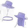 imageBASSDASH UPF 50 Mosquito Sun Hat with Hidden Head Net and Neck Flap for Men Women Outdoor Fishing Hiking CampingLight Purple