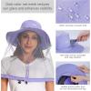 imageBASSDASH UPF 50 Mosquito Sun Hat with Hidden Head Net and Neck Flap for Men Women Outdoor Fishing Hiking CampingLight Purple