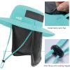 imageBASSDASH UPF 50 Sun Fishing Hat Water Resistant with Detachable Neck FlapTurquoise