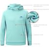 imageBASSDASH Youth Fishing Fleece Hoodie with Mask Water Resistant Kids Performance Sweatshirt FS18YSeafoam