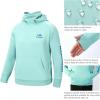 imageBASSDASH Youth Fishing Fleece Hoodie with Mask Water Resistant Kids Performance Sweatshirt FS18YSeafoam