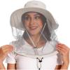 imageBASSDASH UPF 50 Mosquito Sun Hat with Hidden Head Net and Neck Flap for Men Women Outdoor Fishing Hiking CampingBeige