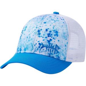 imageBASSDASH Altimate Fishing Hat Mesh Back for Men Women Adjustable Baseball Trucker CapBlue Ink Camo