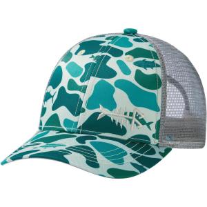 imageBASSDASH Altimate Fishing Hat Mesh Back for Men Women Adjustable Baseball Trucker CapGreen Block Camo