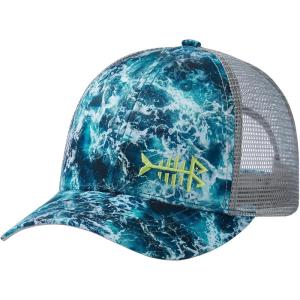 imageBASSDASH Altimate Fishing Hat Mesh Back for Men Women Adjustable Baseball Trucker CapOcean Camo