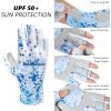 imageBASSDASH ALTIMATE Fishing Gloves Sun Protection Fingerless Hunting UPF 50 Mens Womens UV GlovesBlue Ink Camo