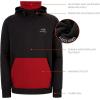 imageBASSDASH Mens Fishing Fleece Hoodie with Neck Gaiter Water Resistant Performance Hunting Sweatshirt FS18MBlackRed
