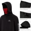 imageBASSDASH Mens Fishing Fleece Hoodie with Neck Gaiter Water Resistant Performance Hunting Sweatshirt FS18MBlackRed