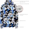imageBASSDASH Mens Fishing Fleece Hoodie with Neck Gaiter Water Resistant Performance Hunting Sweatshirt FS18MBlueblack Camo No Logo at Sleeve