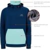 imageBASSDASH Mens Fishing Fleece Hoodie with Neck Gaiter Water Resistant Performance Hunting Sweatshirt FS18MDark BlueSeafoam