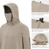 imageBASSDASH Mens Fishing Fleece Hoodie with Neck Gaiter Water Resistant Performance Hunting Sweatshirt FS18MHeather Oatmeal