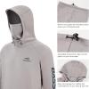 imageBASSDASH Mens Fishing Fleece Hoodie with Neck Gaiter Water Resistant Performance Hunting Sweatshirt FS18MLight Heather Grey