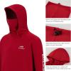 imageBASSDASH Mens Fishing Fleece Hoodie with Neck Gaiter Water Resistant Performance Hunting Sweatshirt FS18MRed