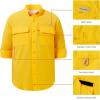 imageBASSDASH Mens Performance Fishing Hiking Shirt UPF 50 Button Down Long Sleeve Quick Dry FS21MAmber