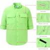 imageBASSDASH Mens Performance Fishing Hiking Shirt UPF 50 Button Down Long Sleeve Quick Dry FS21MApple Green