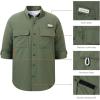 imageBASSDASH Mens Performance Fishing Hiking Shirt UPF 50 Button Down Long Sleeve Quick Dry FS21MCypress