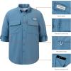 imageBASSDASH Mens Performance Fishing Hiking Shirt UPF 50 Button Down Long Sleeve Quick Dry FS21MDusty Blue