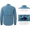 imageBASSDASH Mens Performance Fishing Hiking Shirt UPF 50 Button Down Long Sleeve Quick Dry FS21MDusty Blue
