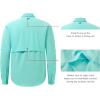 imageBASSDASH Mens Performance Fishing Hiking Shirt UPF 50 Button Down Long Sleeve Quick Dry FS21MSeafoam