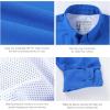 imageBASSDASH Mens Performance Fishing Hiking Shirt UPF 50 Button Down Long Sleeve Quick Dry FS21MVivid Blue