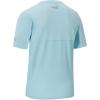 imageBASSDASH Mens UPF 50 Sun Protection Fishing Shirt Short Sleeve UV TShirtPowder BlueGrey Logo