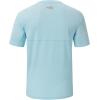 imageBASSDASH Mens UPF 50 Sun Protection Fishing Shirt Short Sleeve UV TShirtPowder BlueGrey Logo