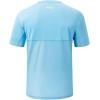imageBASSDASH Mens UPF 50 Sun Protection Fishing Shirt Short Sleeve UV TShirtSky BlueWhite Logo