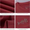 imageBASSDASH Mens UPF 50 Sun Protection Fishing Shirt Short Sleeve UV TShirtWashed RedGrey Logo