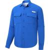 imageBASSDASH Mens Performance Fishing Hiking Shirt UPF 50 Button Down Long Sleeve Quick Dry FS21MVivid Blue